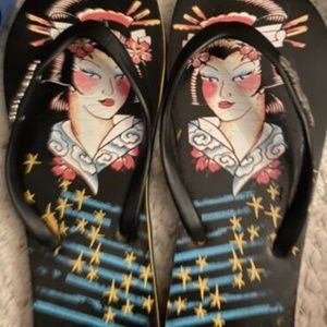 ed hardy flip flops unisex